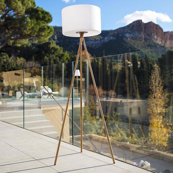 LUMISKY - Lampadaire d'extérieur sans fil TAMBOURY WOOD RGB H150cm - large