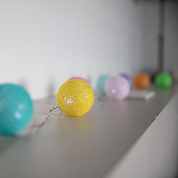 LUMISKY - Guirlande solaire MIMY COLORS 10 boules coton 3.8M - large