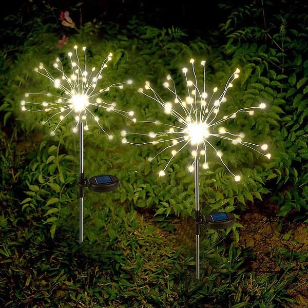 LUMISKY - 2 Balises solaires à planter FIREWORKS SPIKE H97cm - large