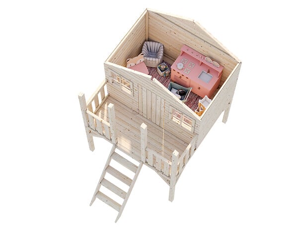 PALMAKO - Maison de jeux enfants sur pilotis Toby en bois naturel - Palmako - 2,1 m² - large
