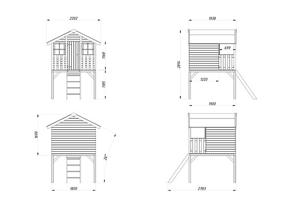 PALMAKO - Maison de jeux enfants sur pilotis Toby en bois naturel - Palmako - 2,1 m² - large