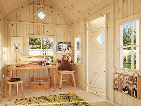 PALMAKO - Cabane jeux épicéa Jennie - Marron - L.233xH.220xP.227.5cm - large