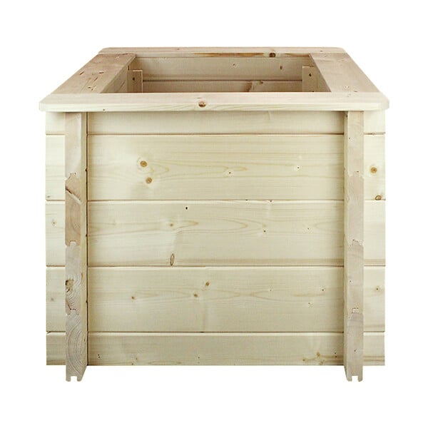 TIMBELA - Plate-bande surélevée en bois - 58x58xH46 cm - bois massif pin/épicéa 28 mm - Timbela M617 - large