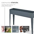 TECTAKE - Carré potager sur pied gris anthracite 98 5x26x82 5cm jardinière surélevée pieds élancés acier laqué poudré trou drainage hauteur travail - vignette