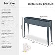 TECTAKE - Carré potager sur pied gris anthracite 98 5x26x82 5cm jardinière surélevée pieds élancés acier laqué poudré trou drainage hauteur travail - vignette