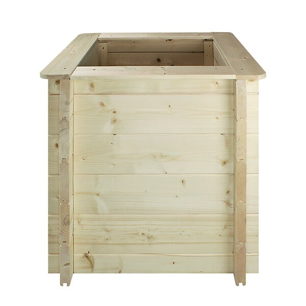 TIMBELA - Plate-bande surélevée en bois - 58x58xH57 cm - bois massif pin/épicéa 28 mm - Timbela M618 - large