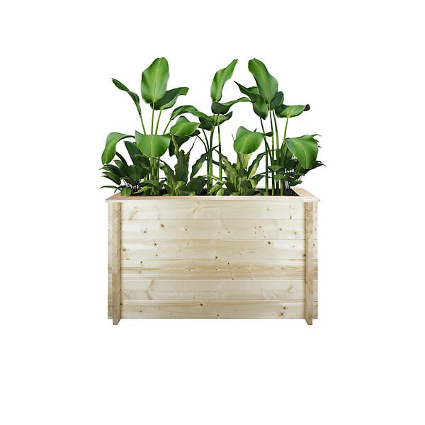 TIMBELA - Plate-bande surélevée en bois - 118x38xH69 cm - bois massif pin/épicéa 28 mm - Timbela M615 - large