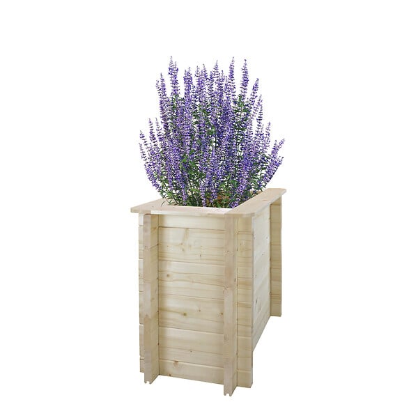 TIMBELA - Plate-bande surélevée en bois - 58x38xH57 cm - bois massif pin/épicéa 28 mm - Timbela M611 - large