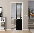GD MENUISERIES - Porte Coulissante Atelier Noir H204 x L73 cm, Galandage - vignette