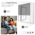 TECTAKE - Moustiquaire store fenêtre enroulable aluminium blanc 90x160cm fibre verre anti insectes UV résistant ajustable installation facile - vignette