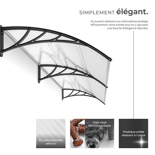 TECTAKE - Marquise blanc transparent - large