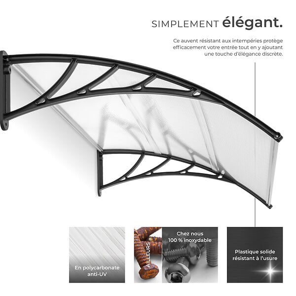 TECTAKE - Marquise blanc transparent - large