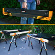 BRICK - Lot de 2 tréteaux d atelier métalliques pliables et téléscopiques - Charge max 1180kg - vignette