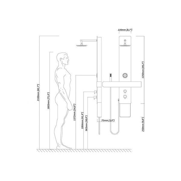 DISTRIBAIN - Colonne de douche hydromassante GA006-2 - large