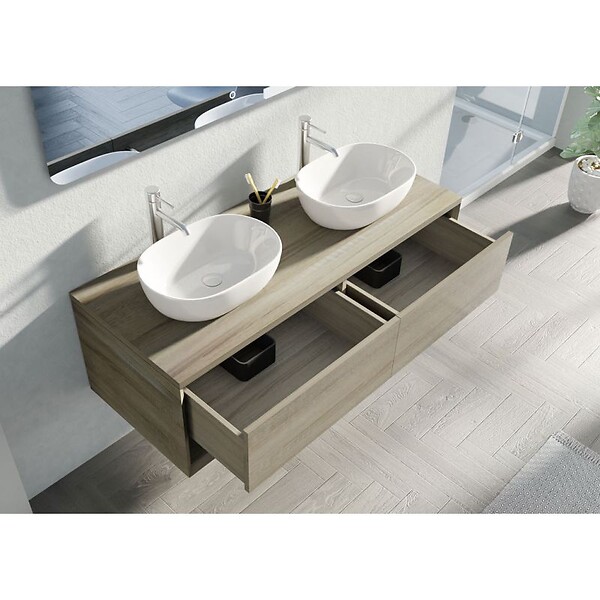 DISTRIBAIN - Meuble de salle de bain SANZA 1400 Scandinave - large