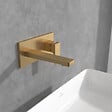 VILLEROY ET BOCH - Mitigeur lavabo mural  Architectura Square avec vidage Push Open Or brossé + corps encastré - vignette