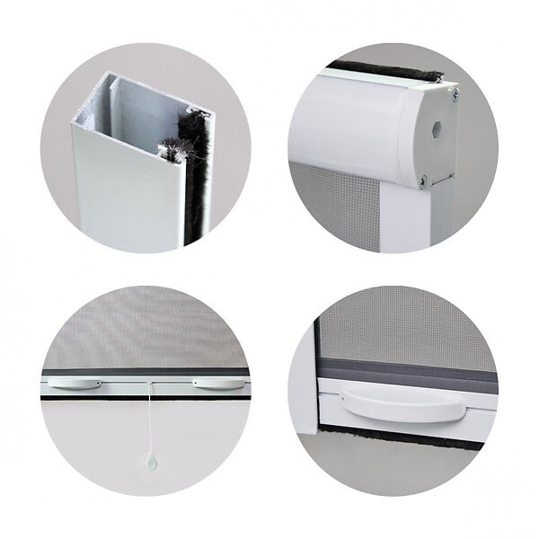 VOLET-MOUSTIQUAIRE - PACK ECO de 2 moustiquaires Enroulables ALU H145 cm x L100 cm Blanc - large