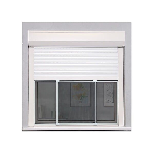 VOLET-MOUSTIQUAIRE - Kit moustiquaire extensible H 70 cm x L 100 cm alu blanc sans perçage - large