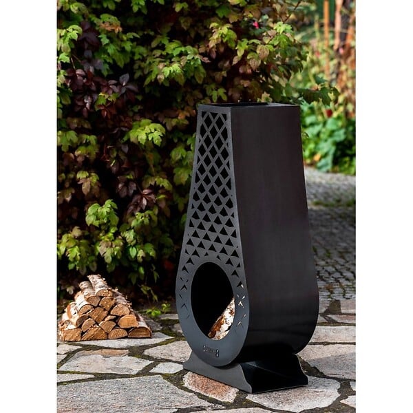 COOK KING - Cheminée d'extérieur en acier AVANGARDO 50x33x108cm - large