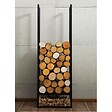 COOK KING - Porte bûches rectangulaire ATOS en acier noir 120x40x20cm - vignette