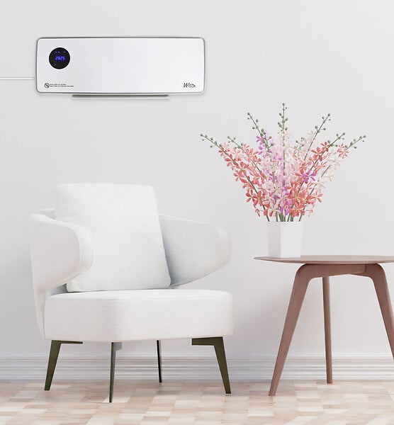 WARM TECH - Radiateur soufflant céramique mural  oscillant 2000W - large