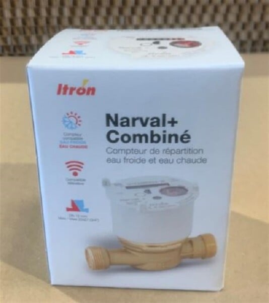 ITRON - Compteur combiné Narval Itron  - Eau chaude et eau froide - Filetage Mâle - Racc 20X27mm - large