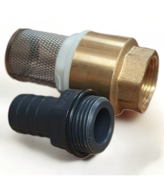 DUNSCH - Clapet anti retour en laiton avec crépine et manchette, pour pompe - 3/4 pouce (20 mm) - large