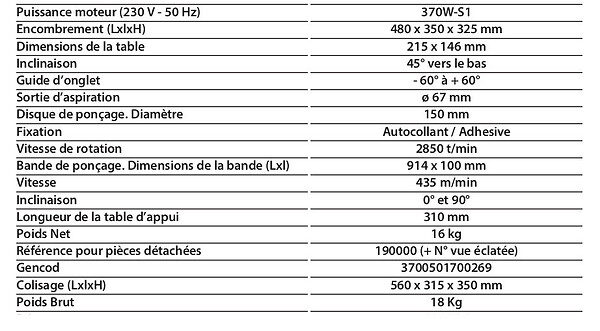 LEMAN - Combiné ponceur en 150 mm LEMAN LOPON150 - large