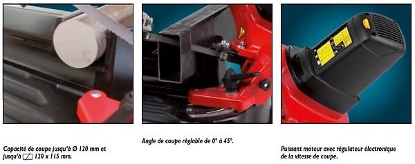 FEMI - Scie à ruban métal FEMI régulation électronique - coupe max.120mm - 784XL - large