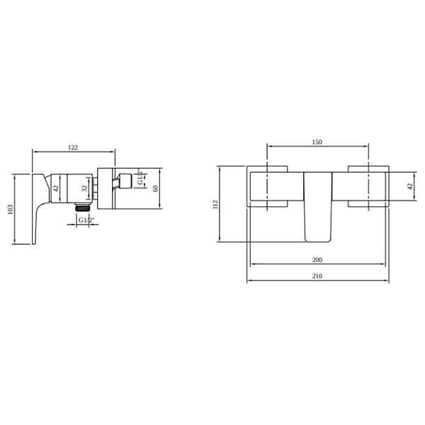 VILLEROY & BOCH - Villeroy & Boch Architectura Square Mitigeur Monocommande de douche  , Or brossé (TVS12500100076) - large