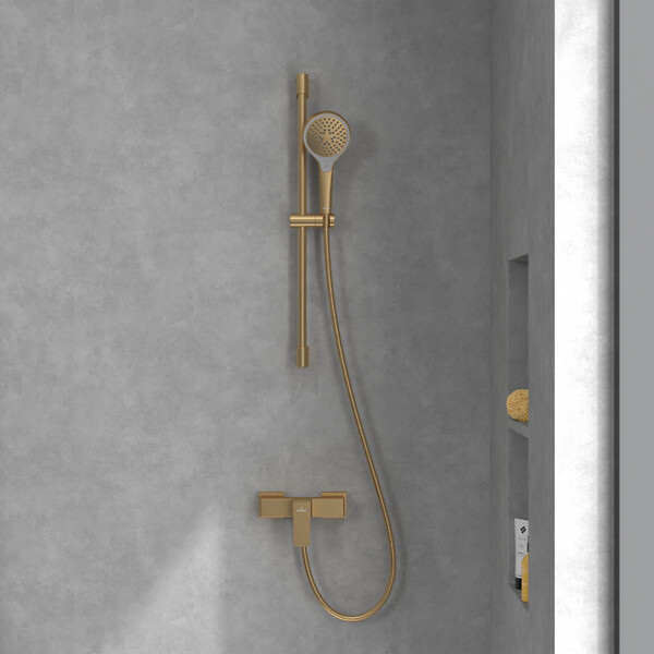 VILLEROY & BOCH - Villeroy & Boch Architectura Square Mitigeur Monocommande de douche  , Or brossé (TVS12500100076) - large