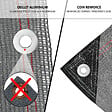 VOUNOT - Brise vue occultant en HDPE 230g/m² 1.8x10m avec attaches de fixation gris - vignette