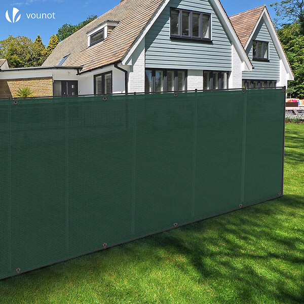 VOUNOT - Brise vue occultant en HDPE 150g/m² 1.5x20m avec attaches de fixation vert - large