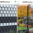 VOUNOT - Brise vue occultant PVC 450g/m2 19cm x 140m Noir - vignette