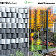 VOUNOT - Brise vue occultant PVC 450g/m2 19cm x 70m Anthracite - vignette