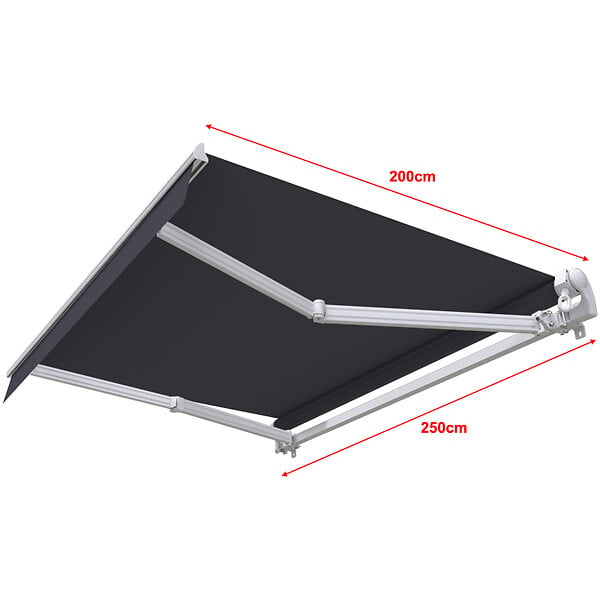 COTE STORE - Store banne manuel 2,5 x 2 m Monobloc pour terrasse - Gris anthracite - large