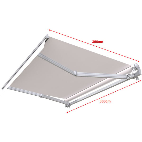 COTE STORE - Store banne manuel 3.6 x 3 m Monobloc pour terrasse - Écru - large
