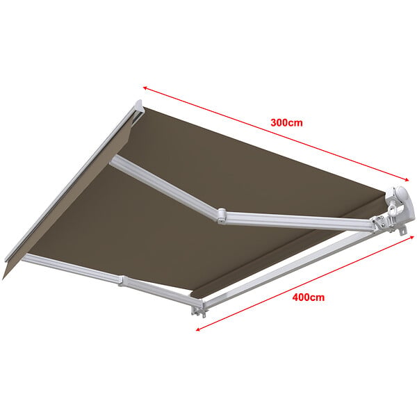 COTE STORE - Store banne manuel 4 x 3 m Monobloc pour terrasse - Taupe - large