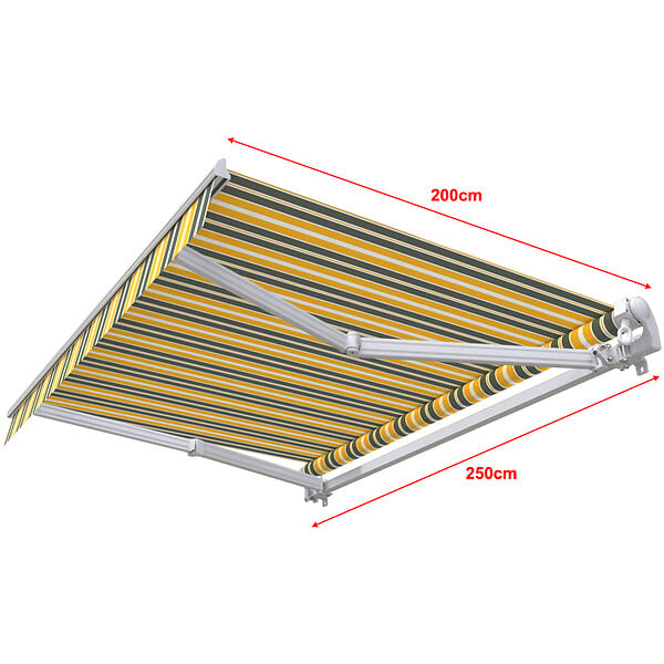COTE STORE - Store banne manuel 2,5 x 2 m Monobloc pour terrasse - Gris jaune - large