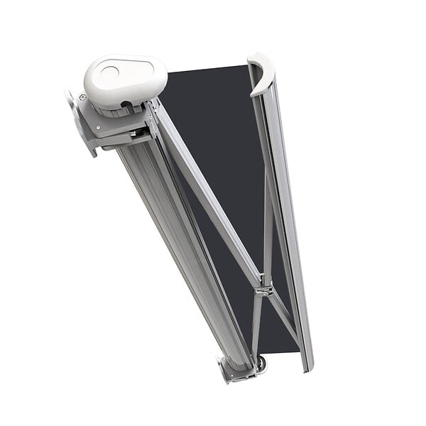 COTE STORE - Store banne coffre intégral 3,5 x 3 m motorisé et manuel extérieur pour terrasse - Gris anthracite - large