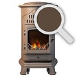 UNIVERSAL - Poêle à gaz Fonte véritable 3.4KW MARRON Miel Effet feu de bois Provence UNIVERSAL - vignette