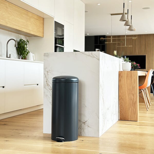 KITCHEN MOVE - Poubelle à pédale inox URBAN gris 30L - large