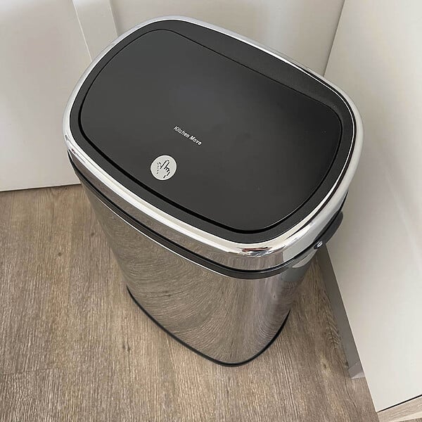 KITCHEN MOVE - Poubelle push inox CITY argent 48L - large