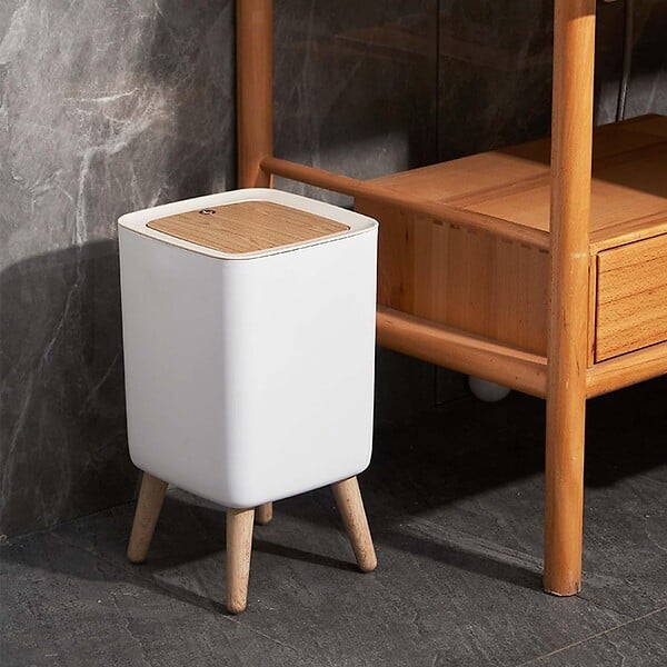 KITCHEN MOVE - Poubelle de salle de bain push MALMO 10L - large