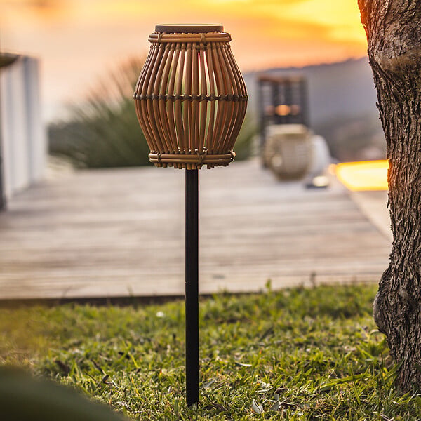 LUMISKY - Balise solaire lanterne à planter SILVINA H70cm 200 LM - large
