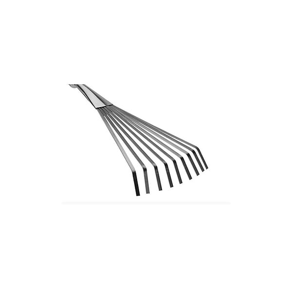 VITO - Balai de jardin à gazon 8 dents 13Cm Manche bois Inox et Fer forgés à la main VITO - large