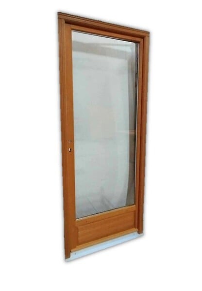 GD MENUISERIES - Porte Fenetre Bois 1 Vantail H215 x L90 cm Côte Tableau Tirant Gauche - large
