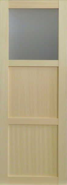 GD MENUISERIES - Porte Coulissante bois Ayous 2 Panneaux, 1 Vitrage H204 x L73 cm - large