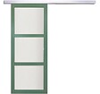 GD MENUISERIES - Porte Coulissante Vert Sauge RAL 6021 Vitrée H204 x L83 cm, rail alu - vignette