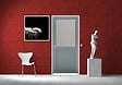 GD MENUISERIES - Bloc Porte Athena Gris Clair Vitrée H204 x L73 cm Côte Tableau P.Droit - vignette